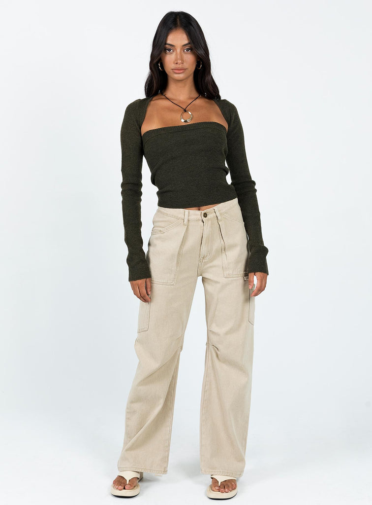 Freesia Two Piece Bolero Top Khaki