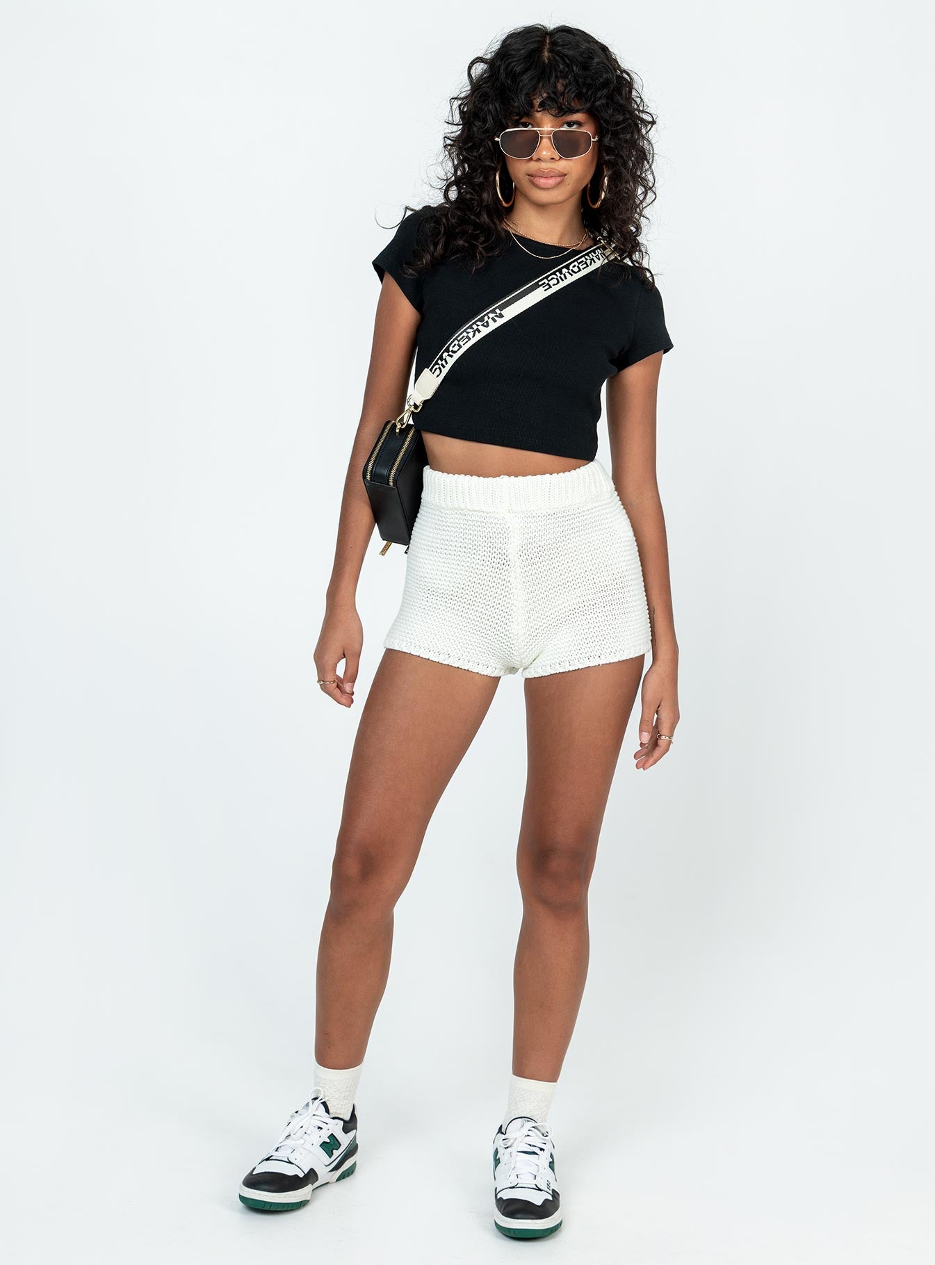 Shorts Knit material  High waisted  Elasticated waistband 