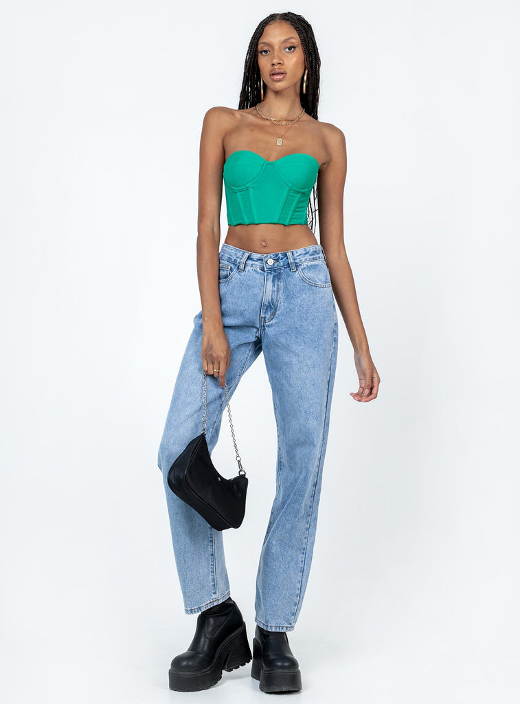 Endless Love Mesh Corset Top Green