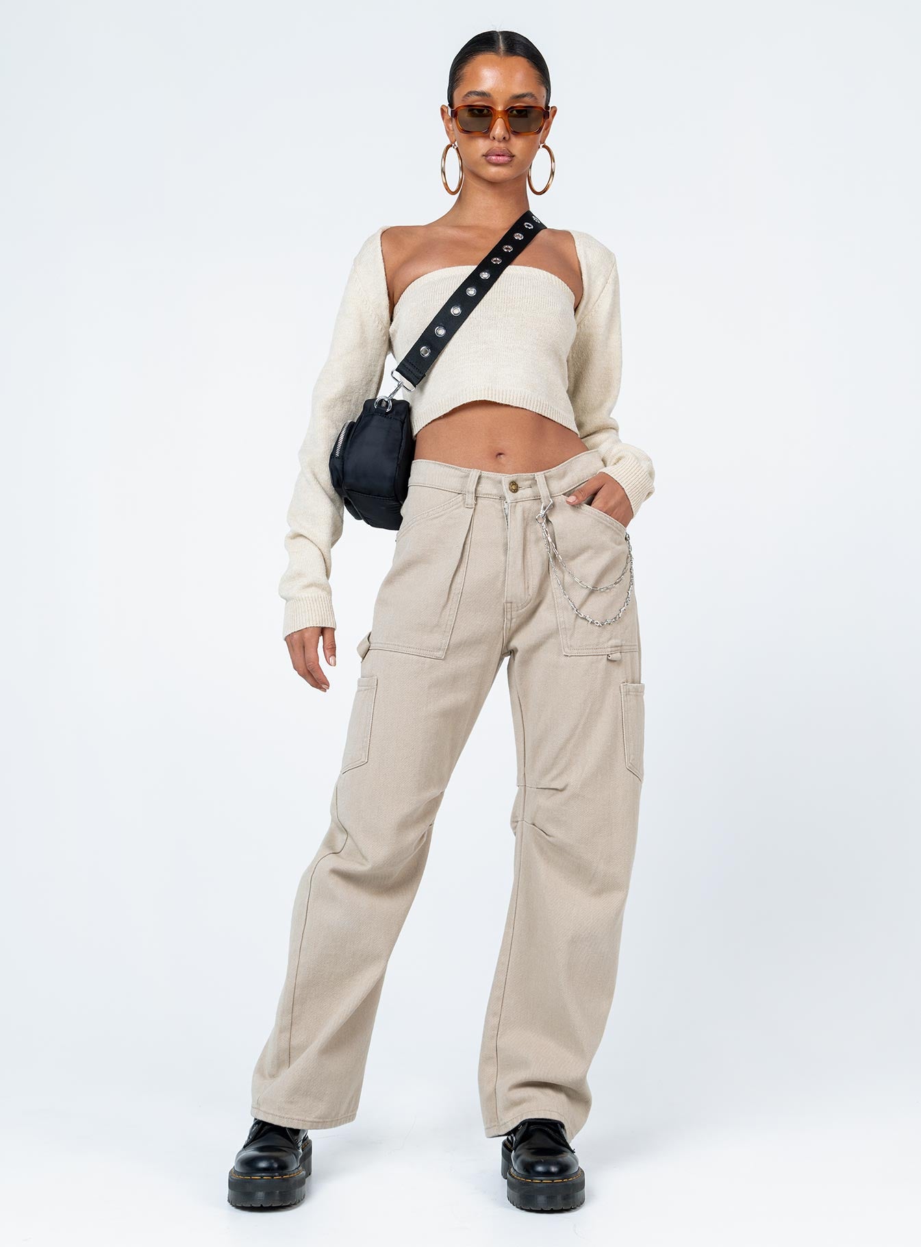 Casey Sweater Set Beige Princess Polly  Cropped 