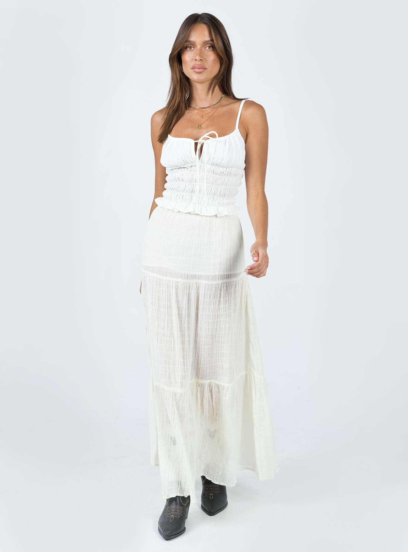 product Princess Polly Sleeveless Square Neck  Empress Of Love Top White