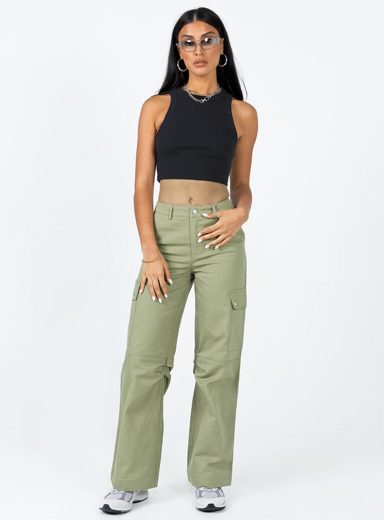 Fallout Mid Rise Cargo Pants Green