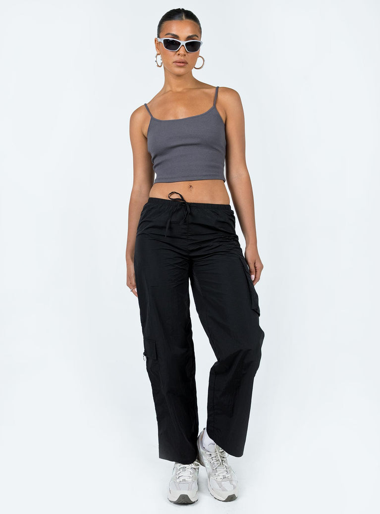 black parachute pants