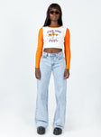 Princess Polly  Feed Your Soul Long Sleeve Top Orange