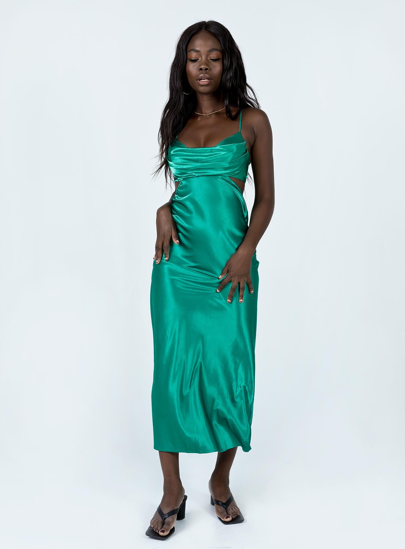 Giselle Midi Dress Green | Princess Polly Giselle Midi Dress Green | Princess Polly