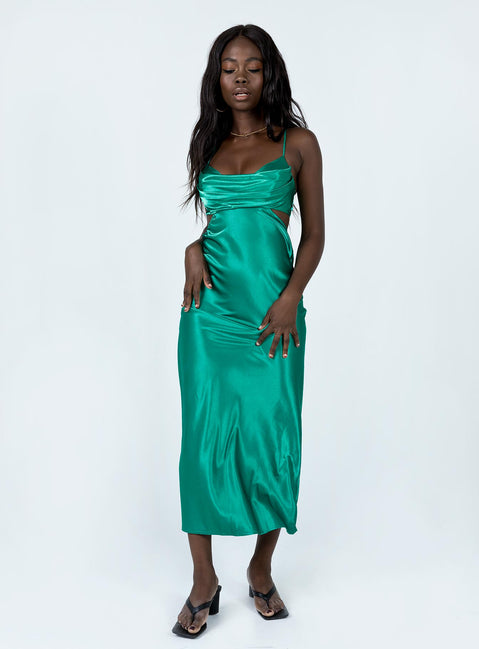 Giselle Midi Dress Green | Princess Polly Giselle Midi Dress Green | Princess Polly