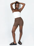 Brown shorts Textured knit material Elasticated waistband