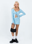 product Change Of Heart Knit Mini Skirt Blue Princess Polly  Mini Skirts 