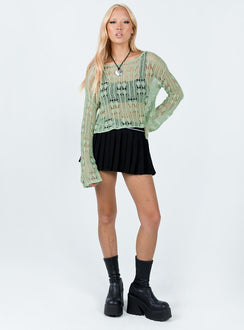 Asher Cropped Sweater Sage Princess Polly  long 