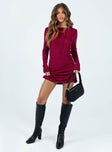 product Princess Polly Asymmetric Neckline  Montana Mini Dress Crimson