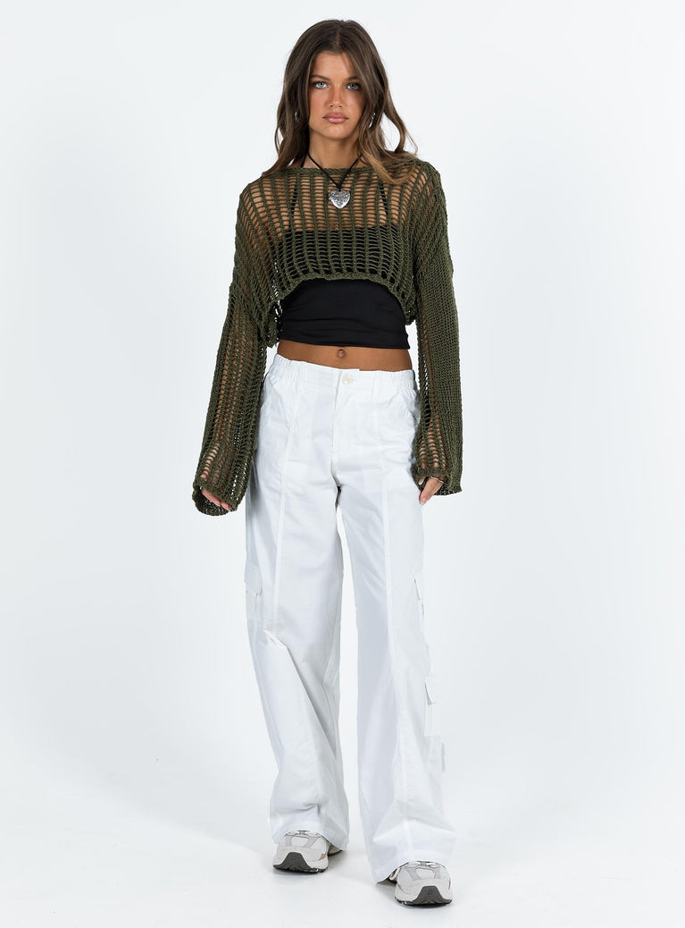 The Kennedy Cropped Sweater Olive