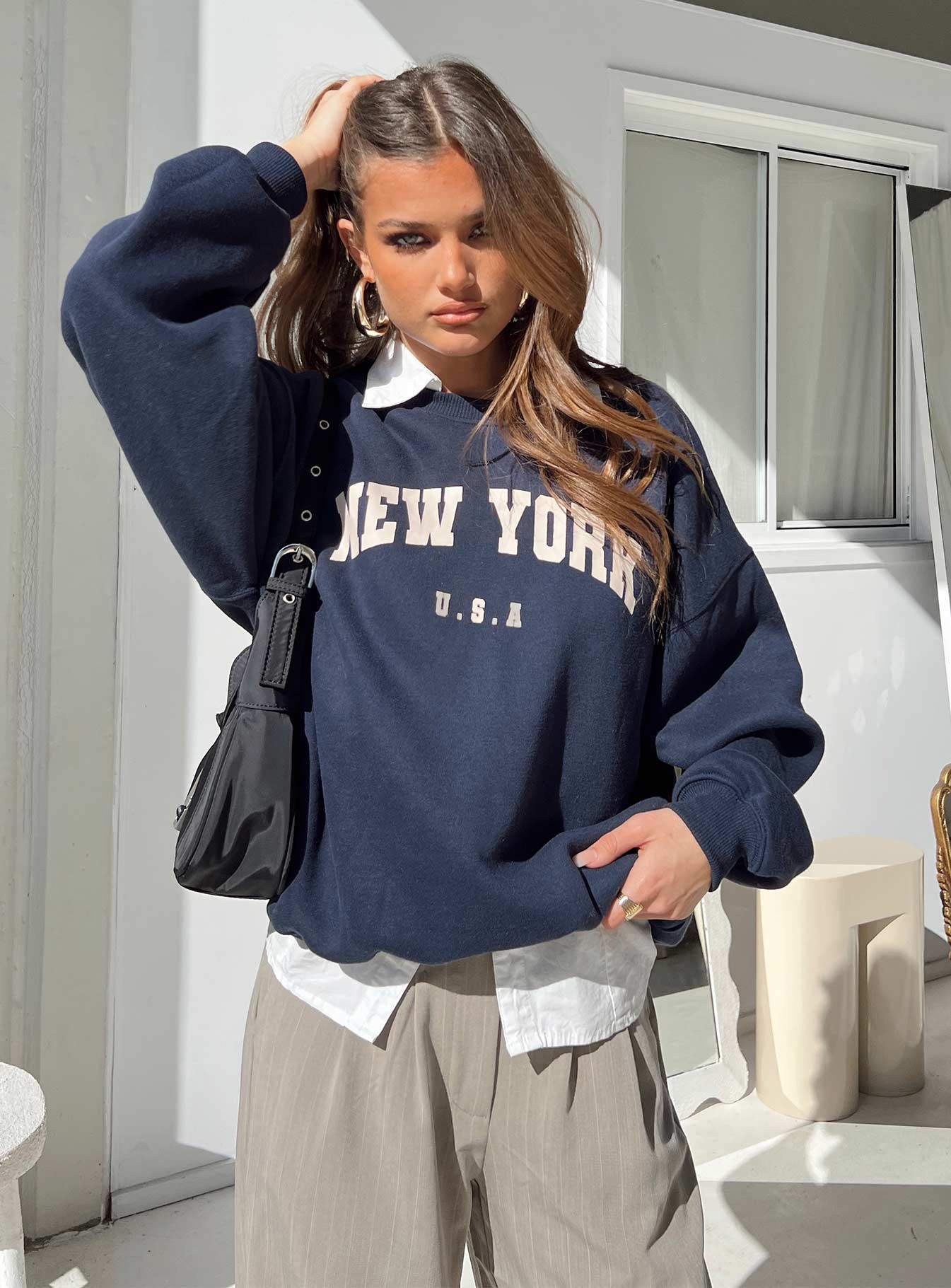 New York Crewneck Sweatshirt Navy