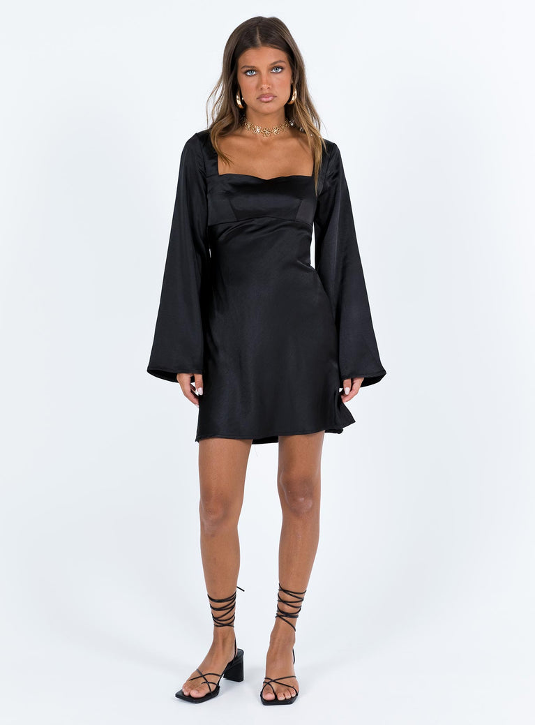Braydon Long Sleeve Mini Dress Black