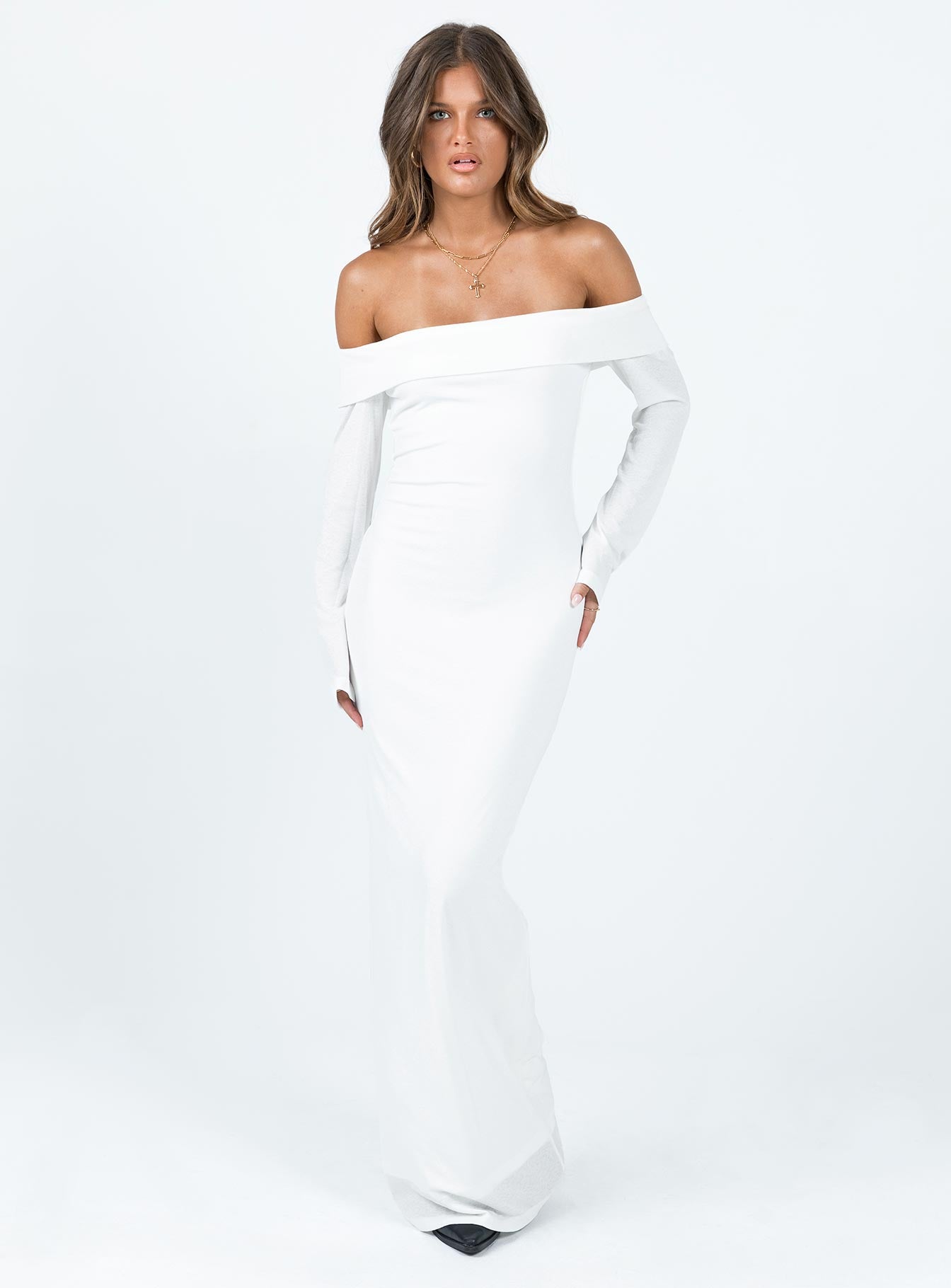 Maida Long Sleeve Maxi Dress | White | Womens | Princess Polly Maida Long Sleeve Maxi Dress | White | Womens | Princess Polly