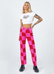 Princess Polly High Waisted  The Ragged Priest Muse Denim Jeans Pink & Red