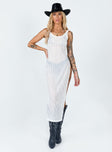 front view of model wearing Princess Polly Jasmine Midi Dress White 