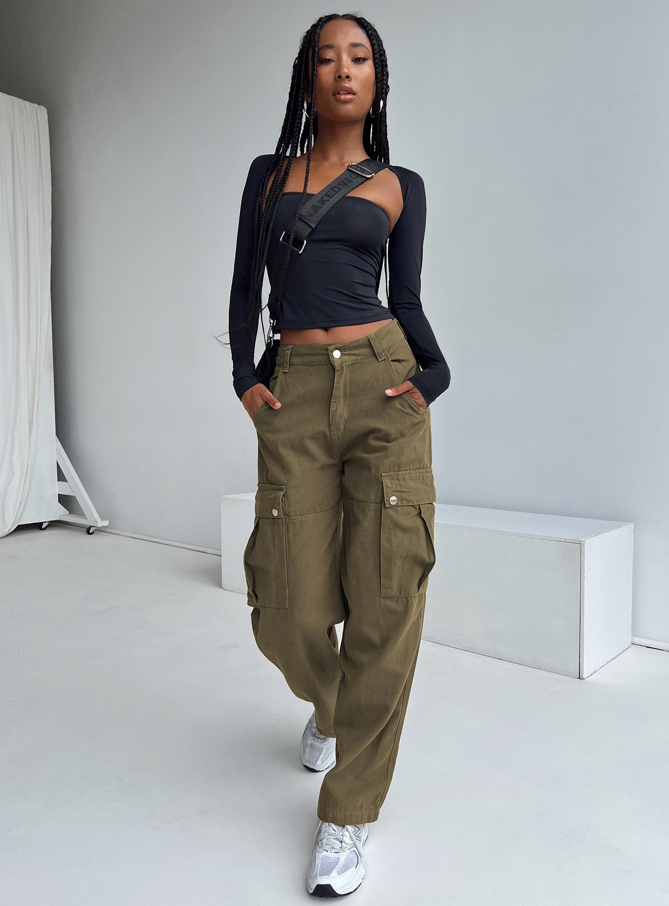 product Princess Polly High Waisted Pants High Waisted Pants  Reservoir Cargo Pants Khaki