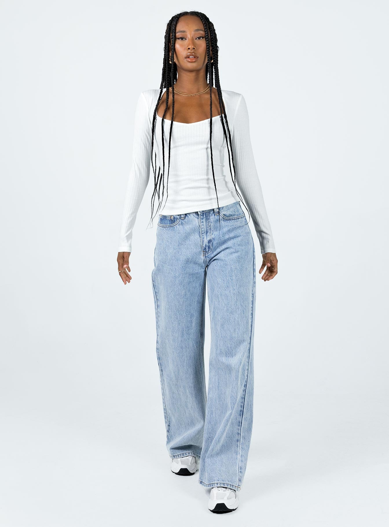 product Princess Polly Full Sleeves Crew Neck  Garcia Long Sleeve Top White