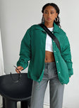 Bomber jacket Press button fastening Twin hip pockets Elasticated cuffs  Drawstring at waist