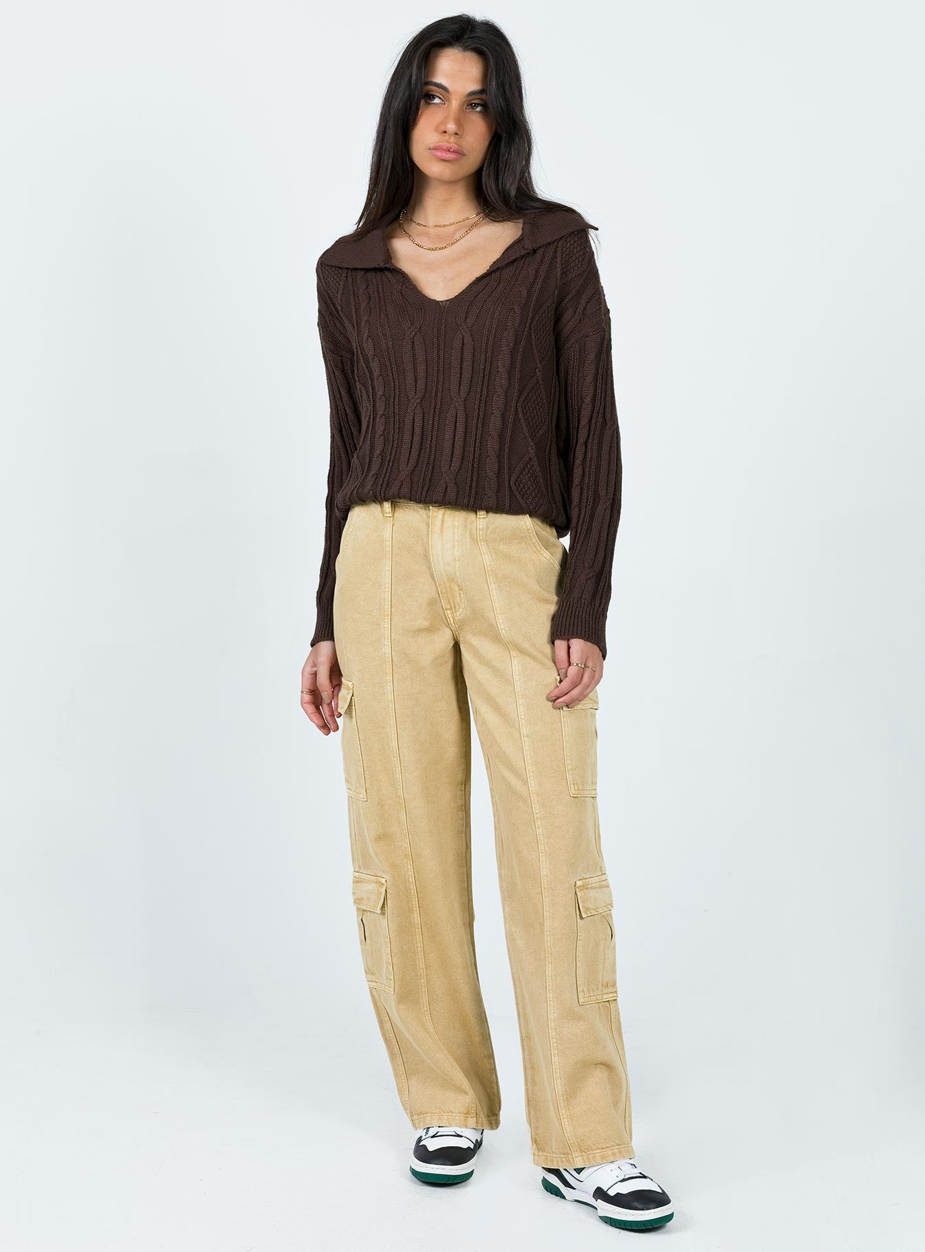 Symons Sweater Brown Princess Polly  Cropped 