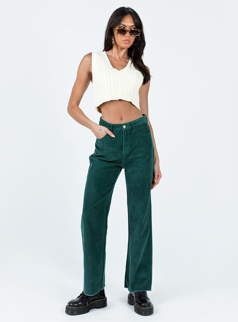 product Princess Polly High Waisted Pants  Kalinda Jeans Green Cord