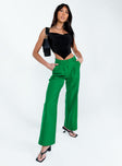 side view of model wearing Princess Polly Archer Pants Apple Green 