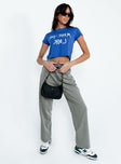 Blue cropped tee Graphic print 100% cotton 
