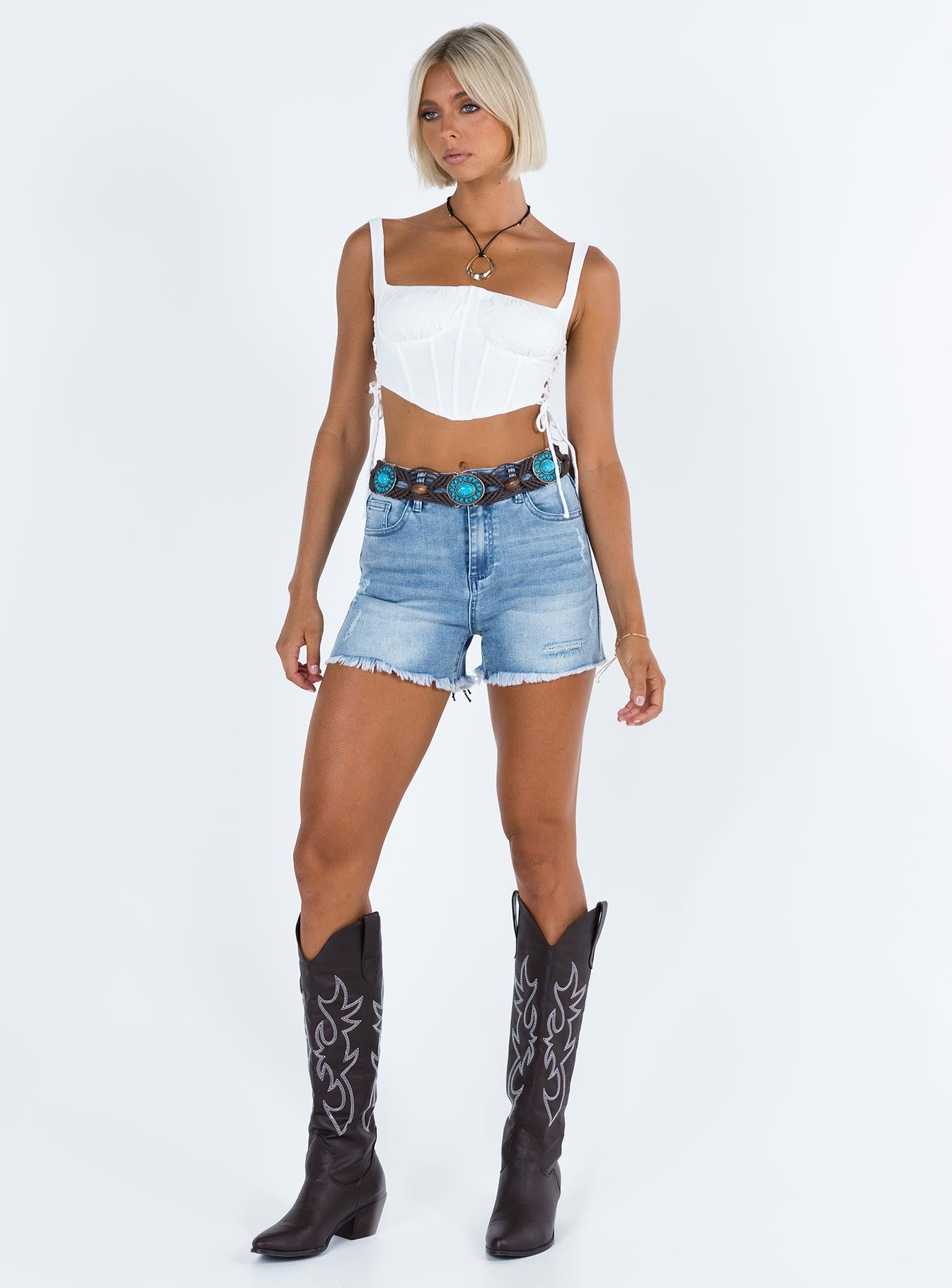 product Princess Polly Sleeveless Square Neck  Rosello Top White