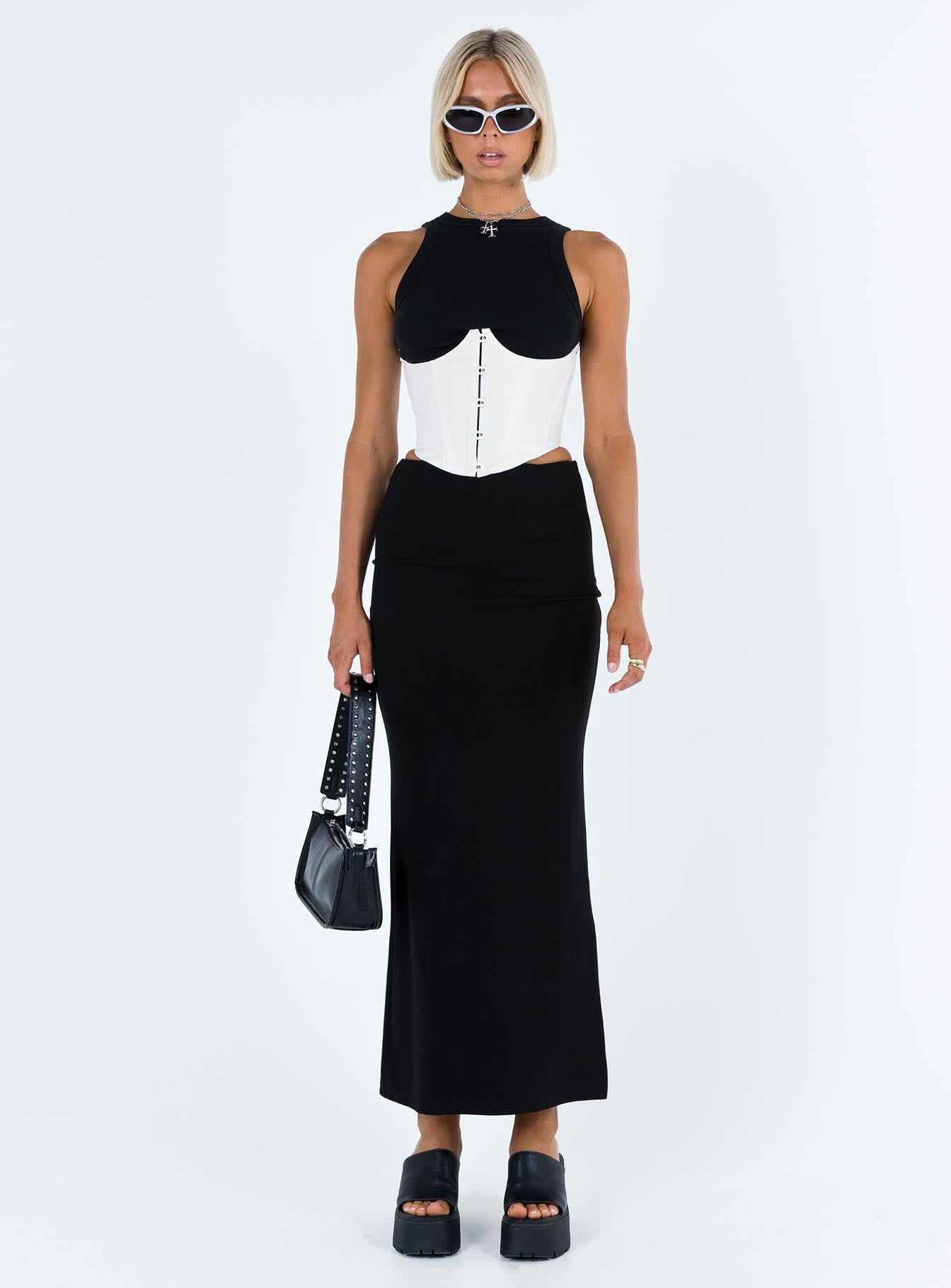 product Princess Polly Short Sleeves Crew Neck  Rosina Underbust Corset White