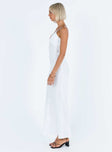 Princess Polly Plunger  Isbell Satin Maxi Dress White