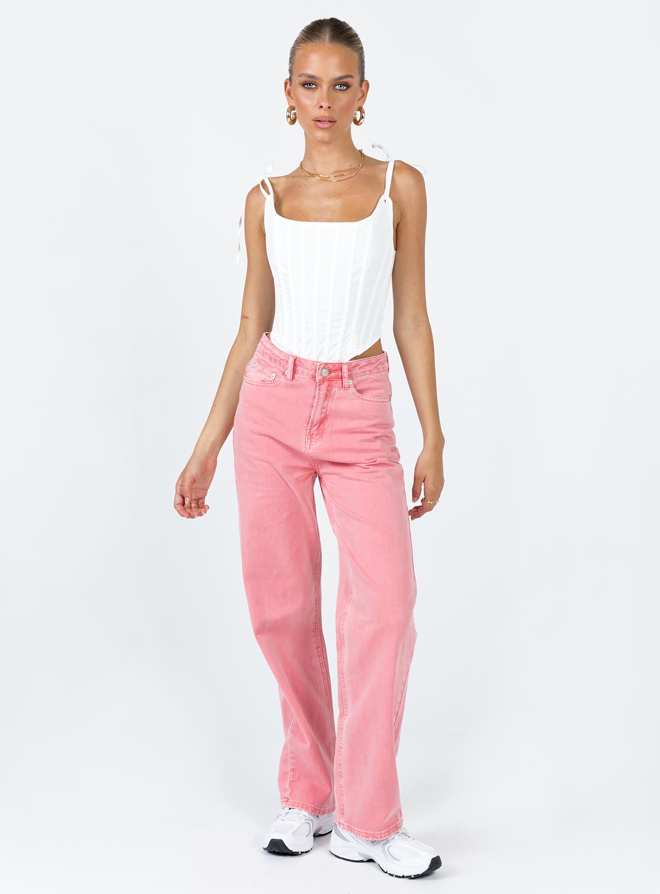 Pink mom fashion jeans