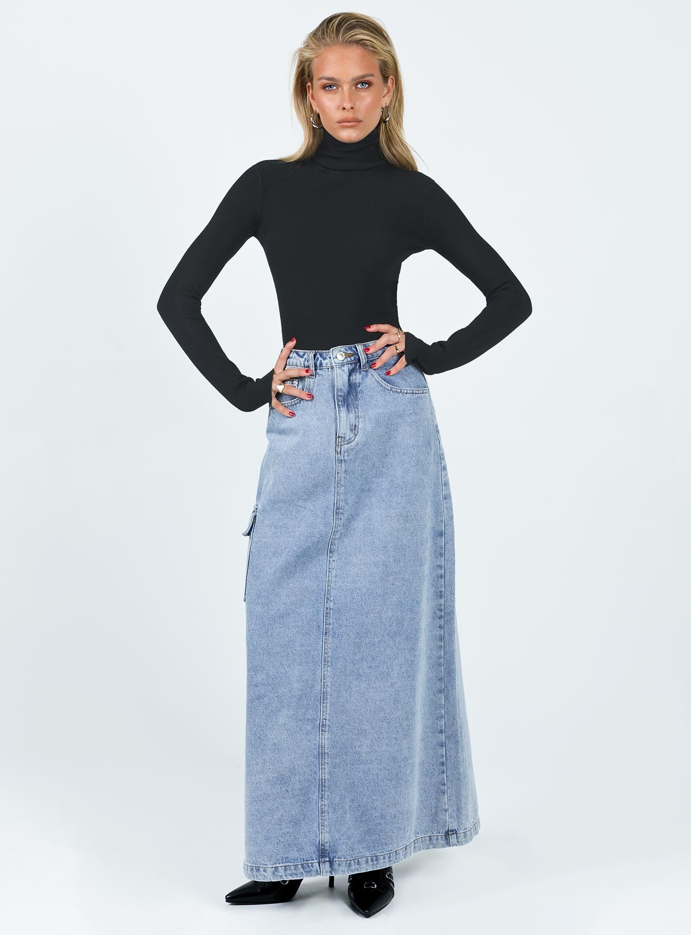 product Princess Polly Full Sleeves High Neck  Savonna Long Sleeve Top Black