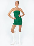 product Princess Polly Asymmetric Neckline  Cinder Mini Dress Green