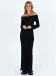 product Princess Polly Asymmetric Neckline  Devyn Off The Shoulder Maxi Dress Black