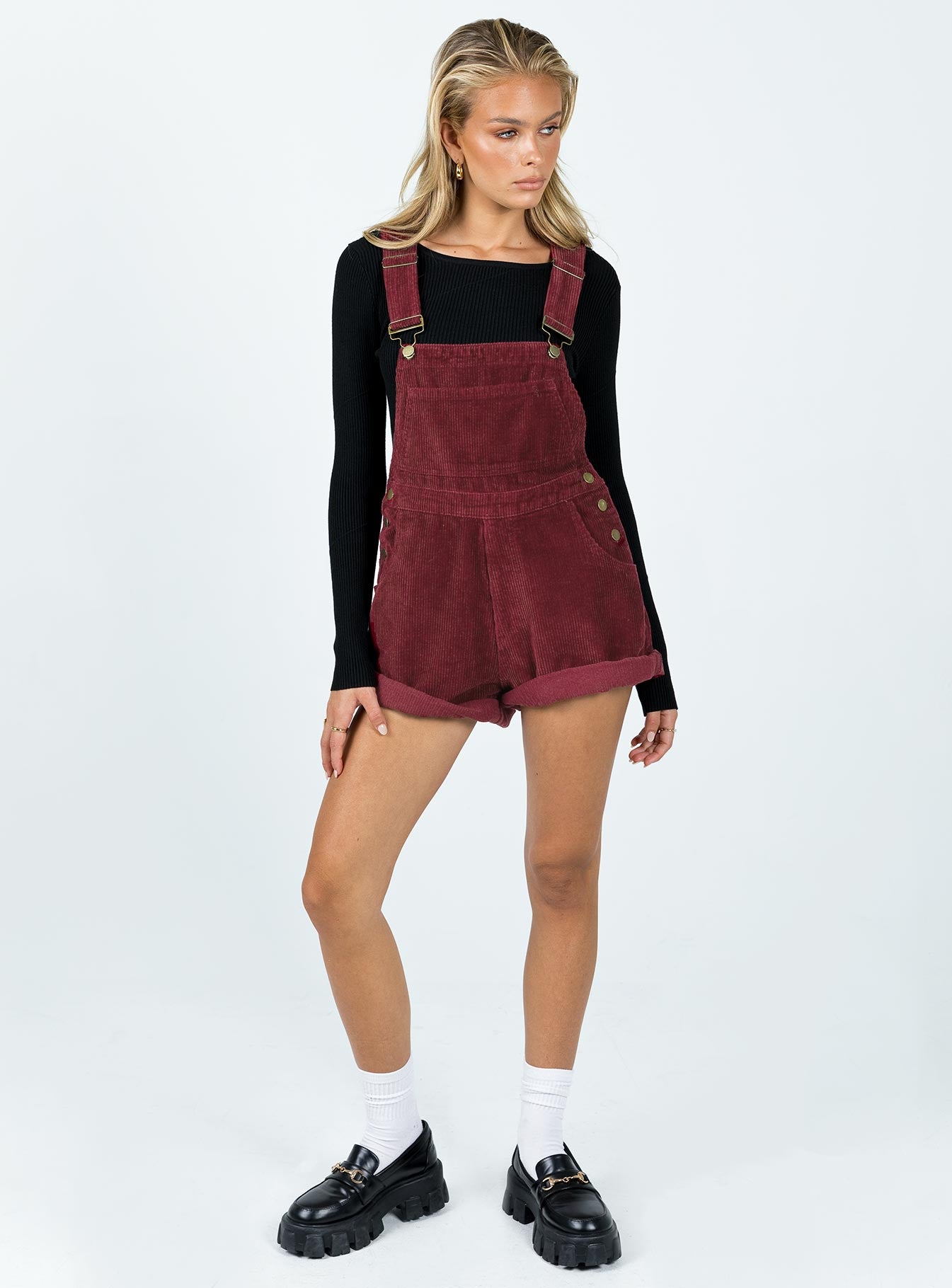 Kacey Short Overalls Burgundy | Princess Polly Kacey Short Overalls Burgundy | Princess Polly