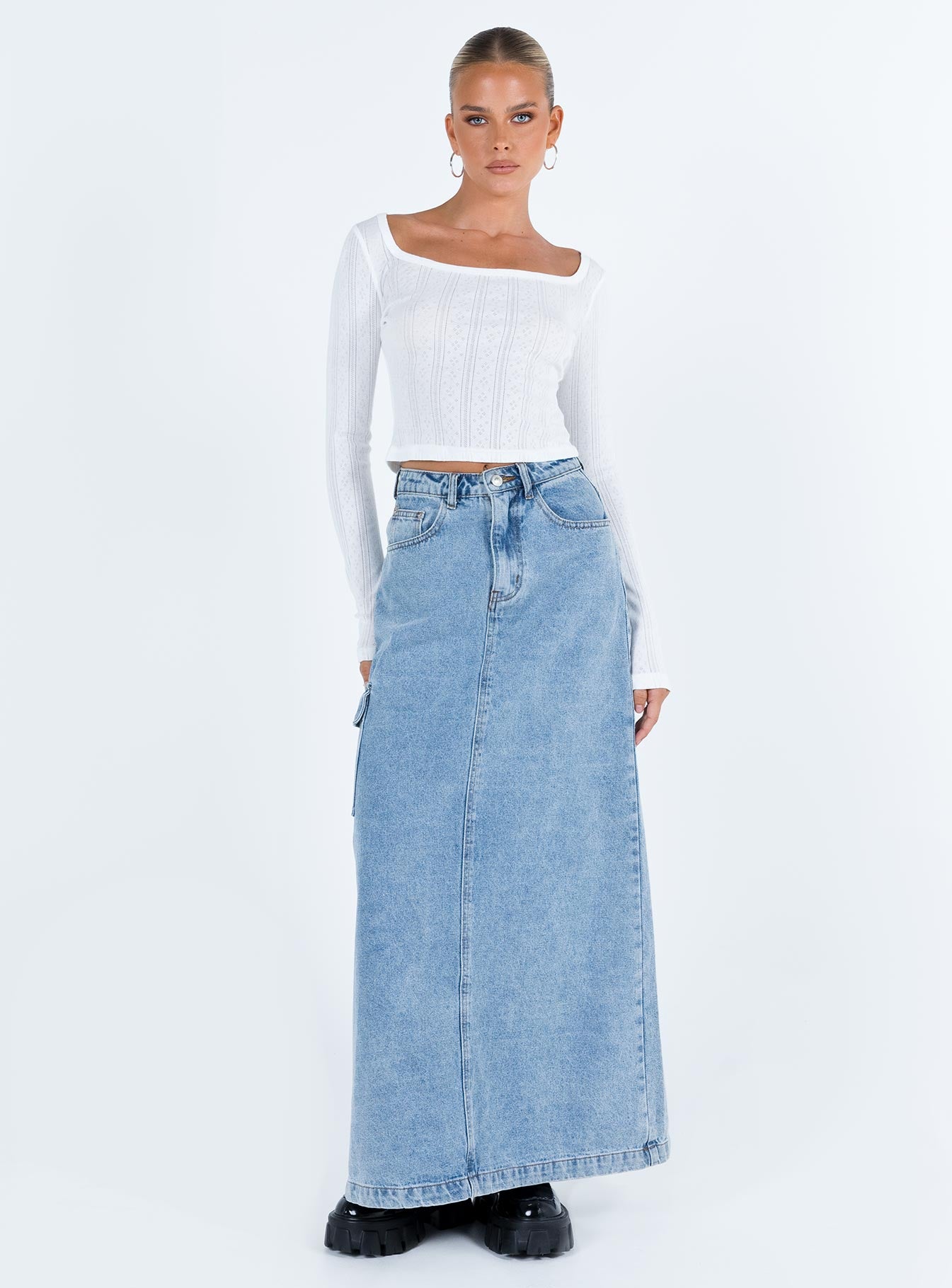 product Princess Polly Full Sleeves High Neck  Parklane Long Sleeve Top White