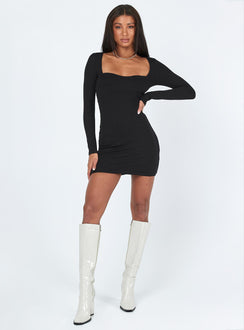 nolan mini dress black Nolan Black Pleated Mini Dress