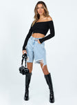 Kya Longline Shorts Denim