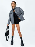 Callie Faux Leather Jacket Grey