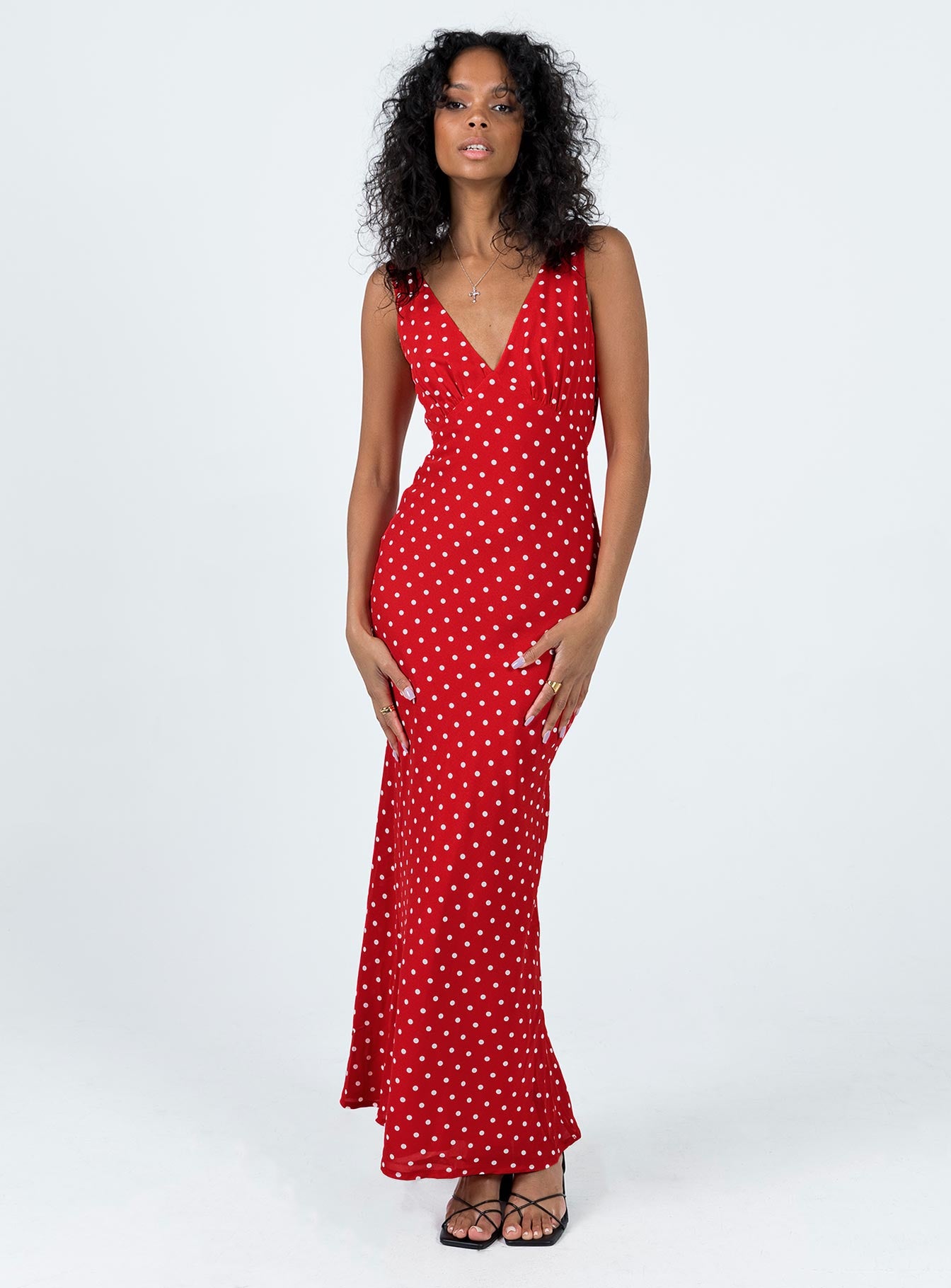 Nellie Maxi Dress Red Polka Dot | Princess Polly Nellie Maxi Dress Red Polka Dot | Princess Polly