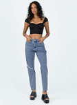 Princess Polly Mid Rise  Unofficial High Waisted Mom Jean Light Wash Denim