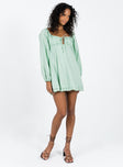 product Princess Polly Crew Neck  Empress Of Love Long Sleeve Mini Dress Sage