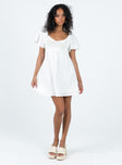 product Princess Polly Crew Neck  Derena Crochet Bust Mini Dress White