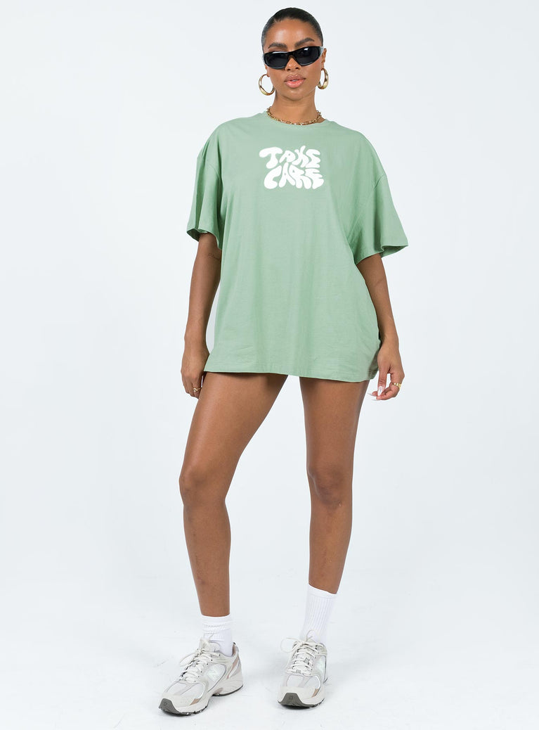 Take Care Oversized Tee Green