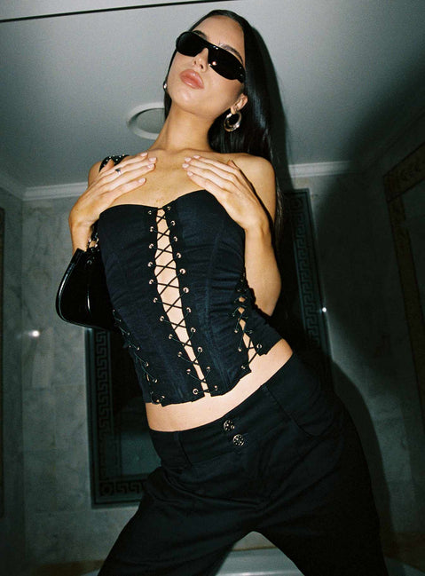 princess polly black corset dress Ryana Corset Drape Mini Dress | Black | Womens