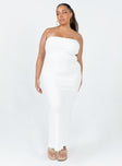 front view of model wearing Princess Polly Oscar Midi Dress White Curve 