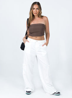 front view of model wearing Princess Polly Charlize Pants White 