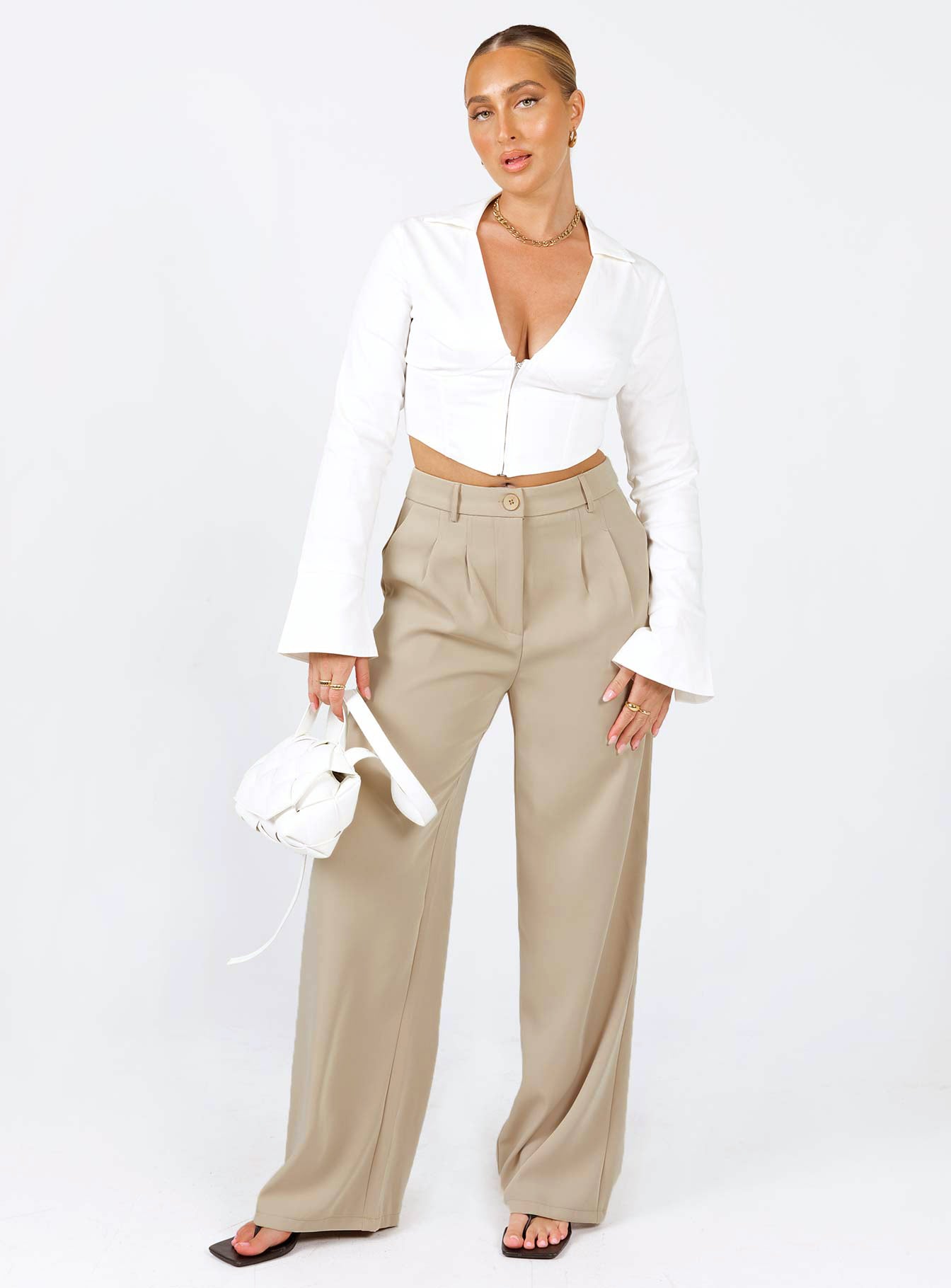 product Princess Polly High Waisted Pants  Archer Pants Taupe
