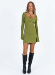 product Princess Polly High Neck High Neck  Brownhall Long Sleeve Mini Dress Green