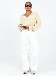 Quinten Sweater Cream Princess Polly  Cropped 